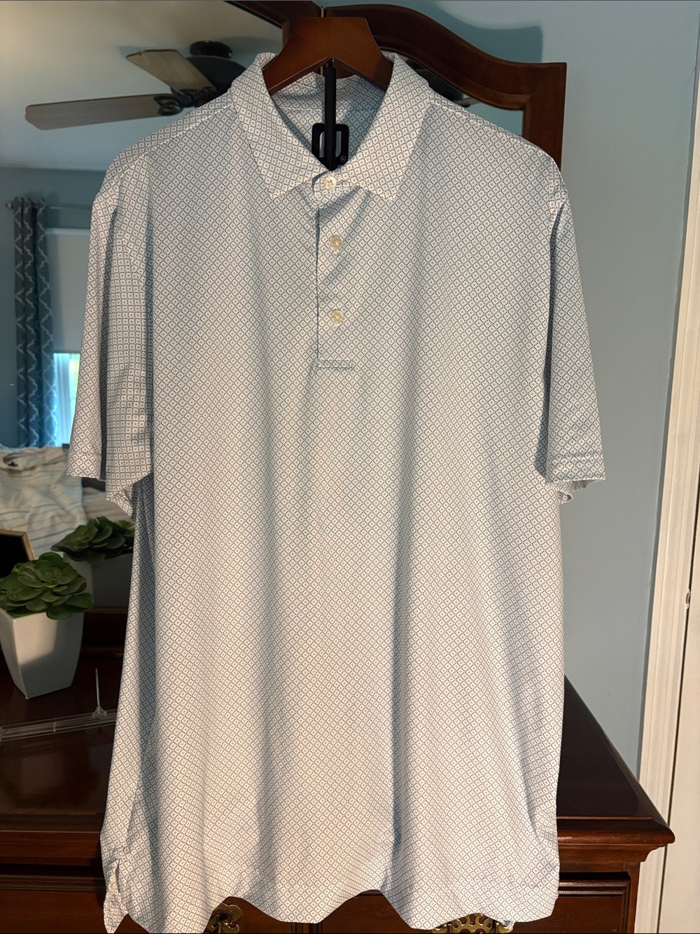 FootJoy Light Blue Geometric Short-Sleeve Polo
